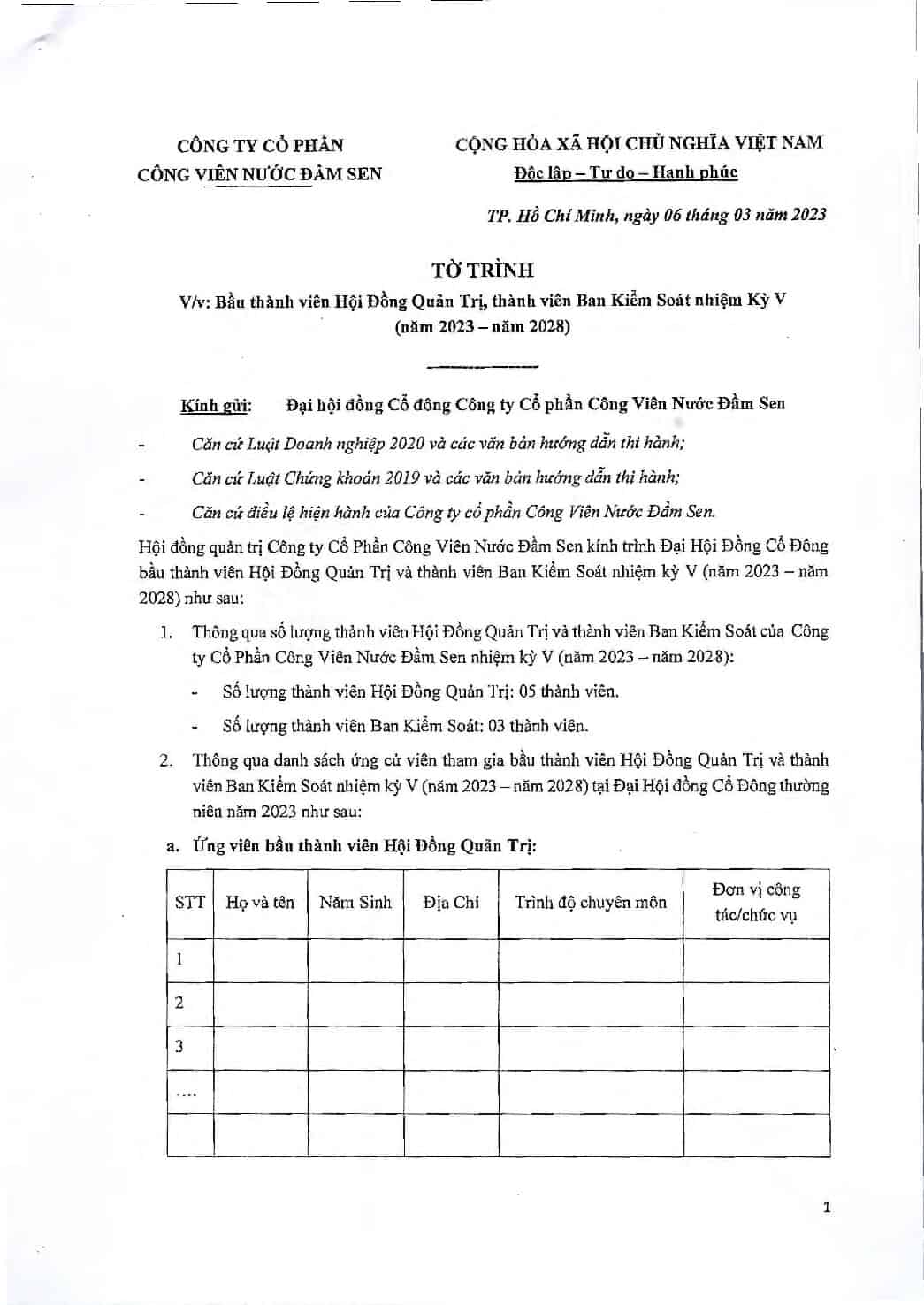 16 1 To trinh bau TV HDQT BKS NK 2023 2028 pdf