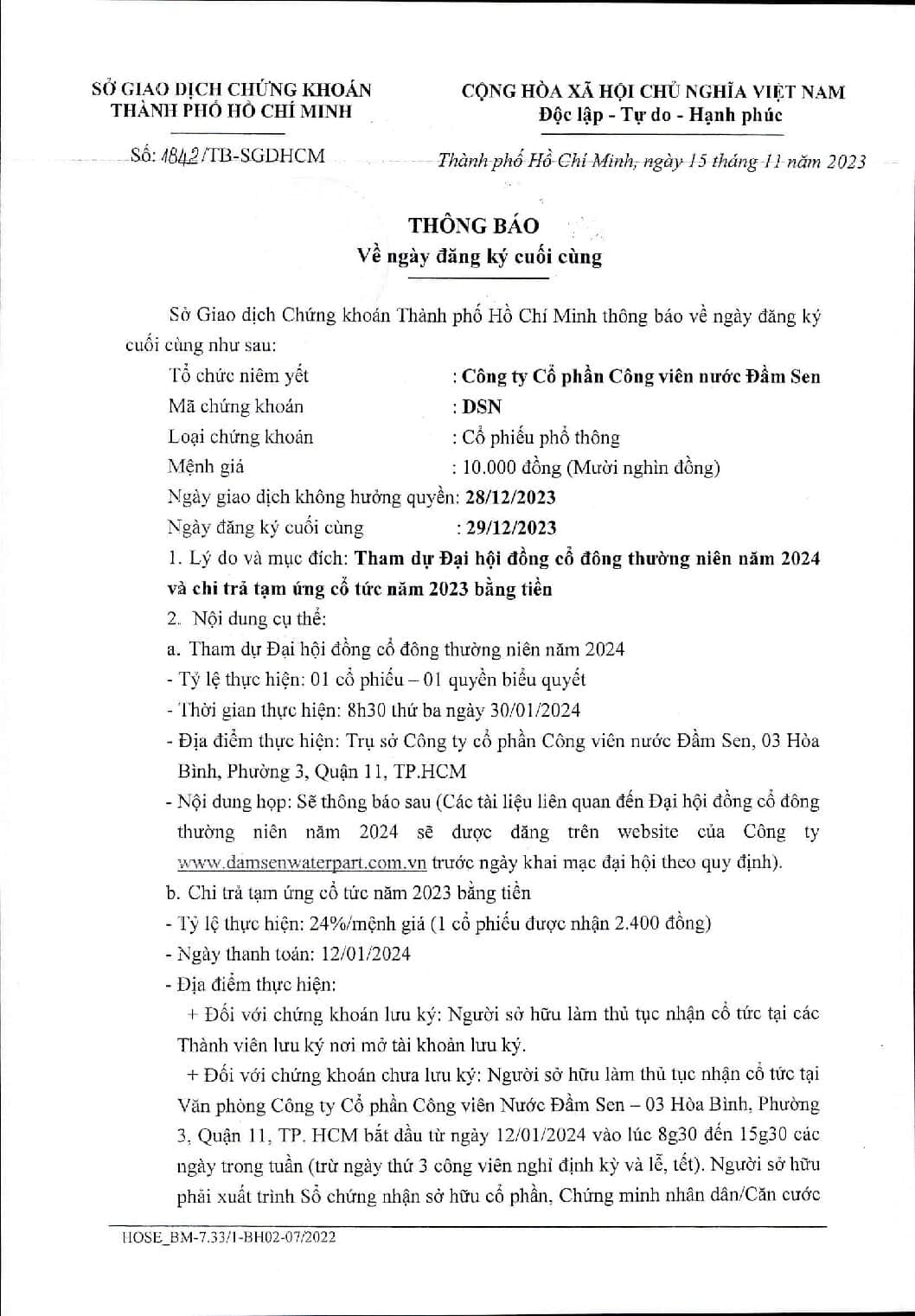 20231116 20231116 DSN CBTT Chot DS DHDCDTN 2024 va tam ung co tuc 2023 webdsn pdf