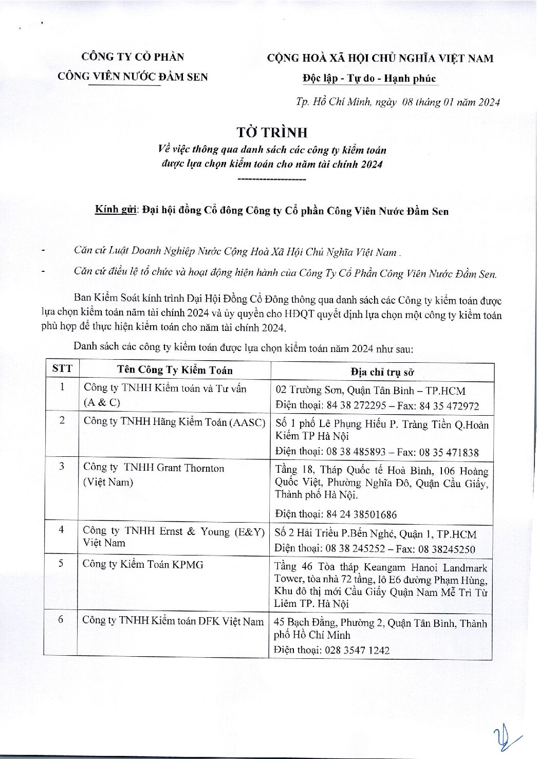 11 To trinh lua chon cong ty kiem toan cho nam tai chinh 2024 pdf