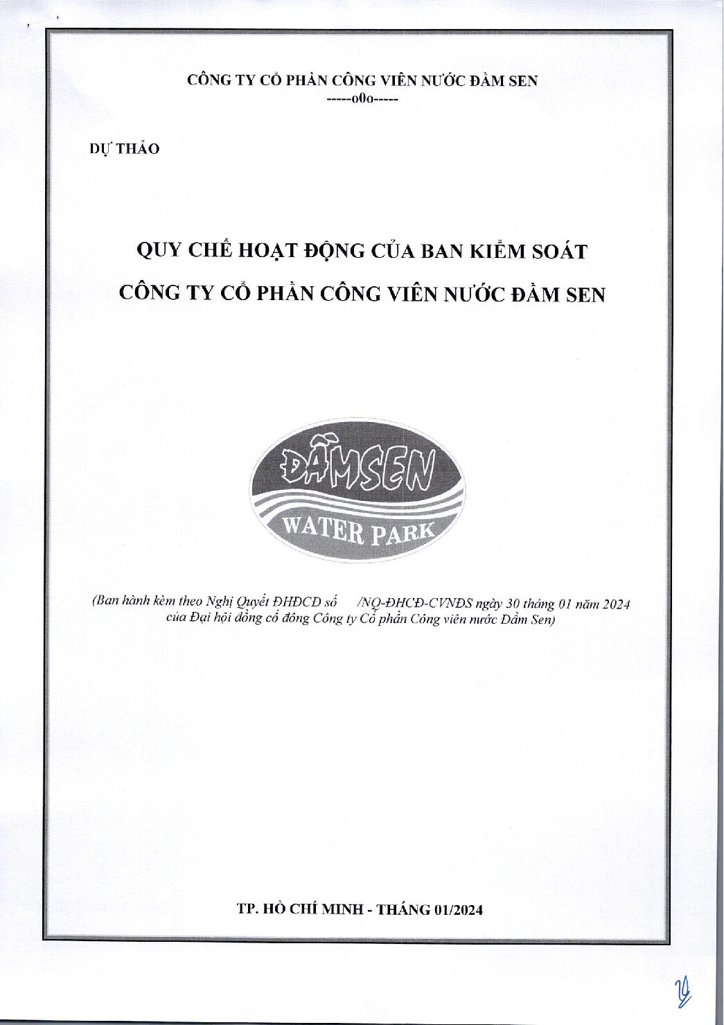 7.2 Du Thao Quy che hoat dong cua BKS 2024 pdf