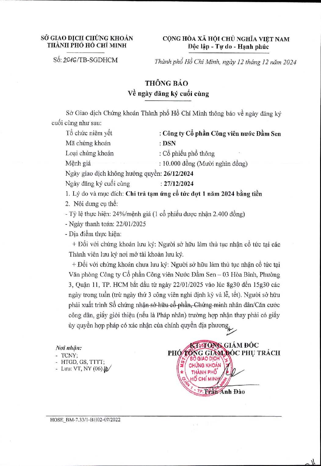20241212 20241212 DSN TB NDKCC tam ung co tuc dot 1.2024 bang tien pdf