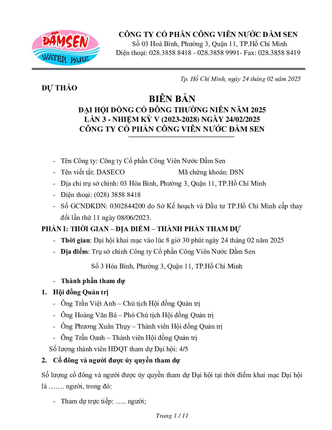 16. Du thao Bien ban DHCD 2025 V E pdf