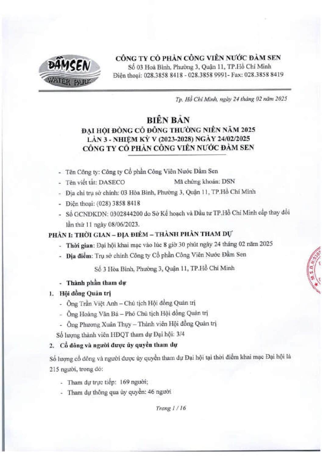 20250225 DSN Bien ban Dai Hoi Co Dong thuong nien 2025 webdsn pdf