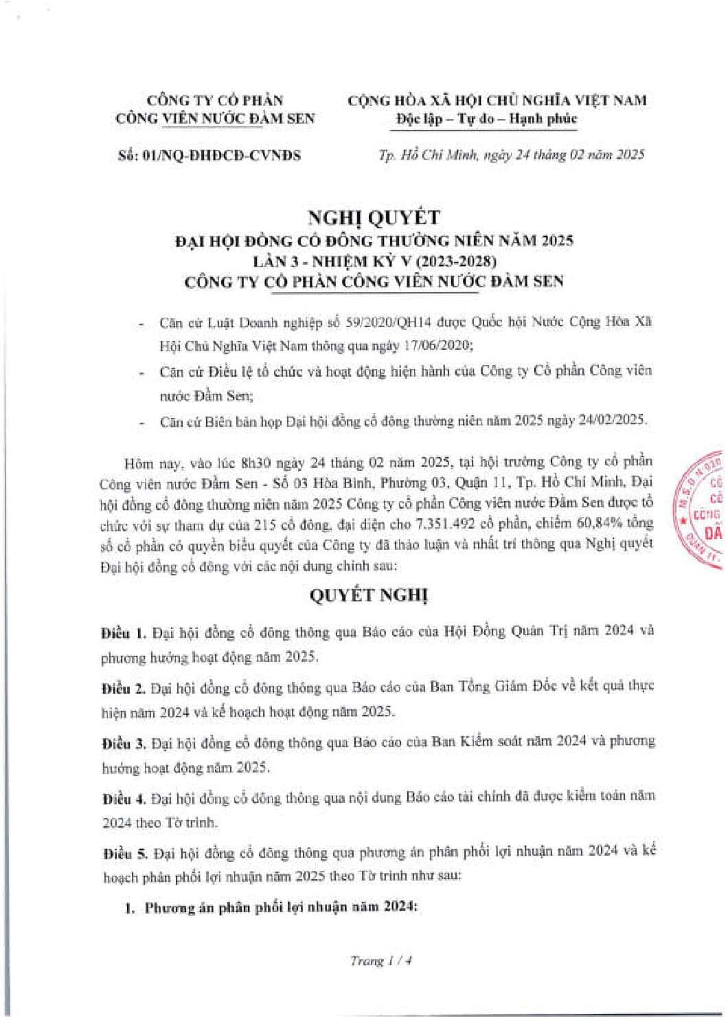 Nghi quyet dai hoi dong co dong thuong nhien nam 2025 web dsn pdf