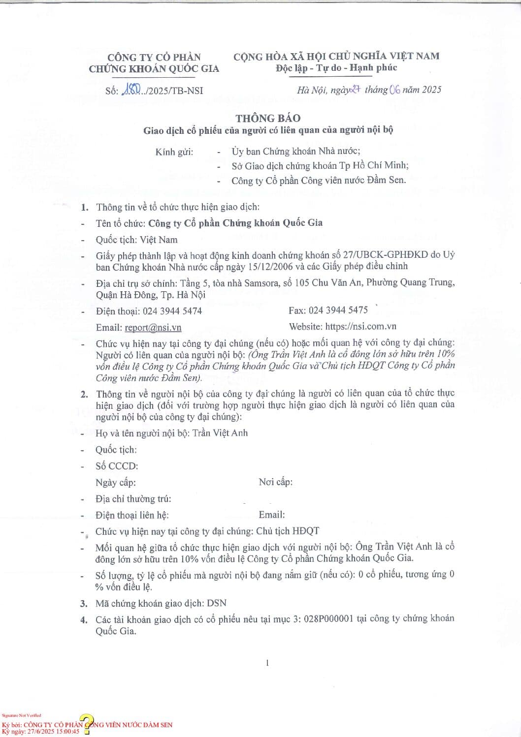 20250627 DSN Thong bao giao dich CP CTCP CK Quoc Gia pdf