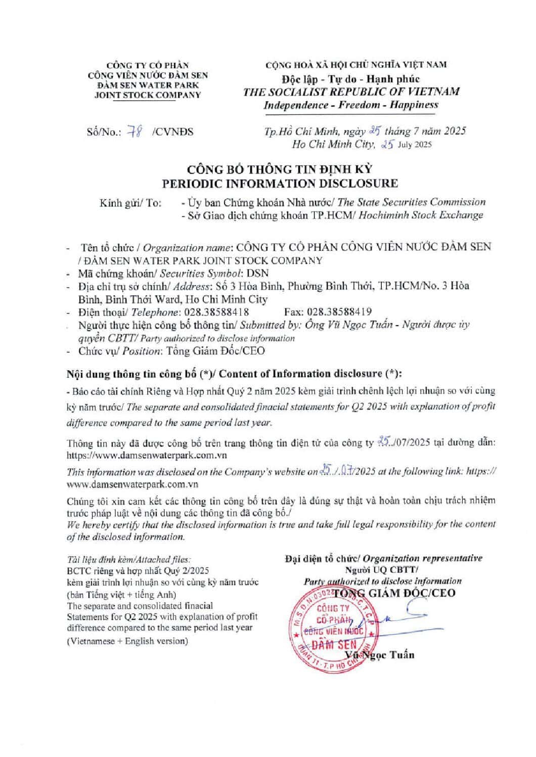20250725 DSN BCTC RIENG 2025 KEM GIAI TRINH TV TA pdf