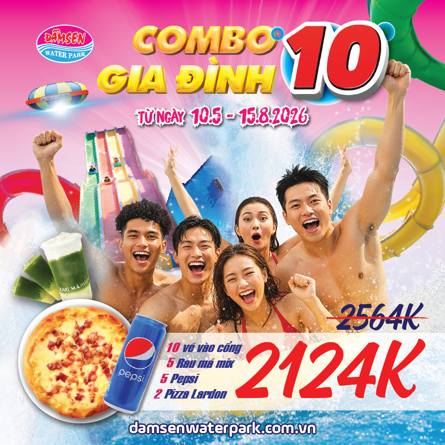 Ưu đãi combo nhóm 10 người tại Đầm Sen Nước hè 2026.