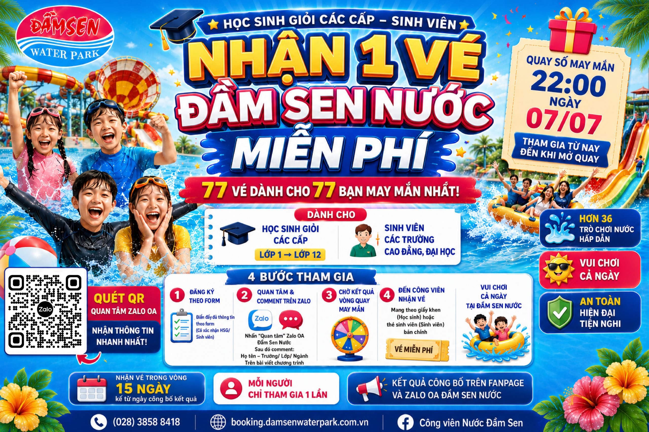 tạng vé miễn phí cho học sinh giỏi, học sinh xuất sắc, sinh viên nam 2026