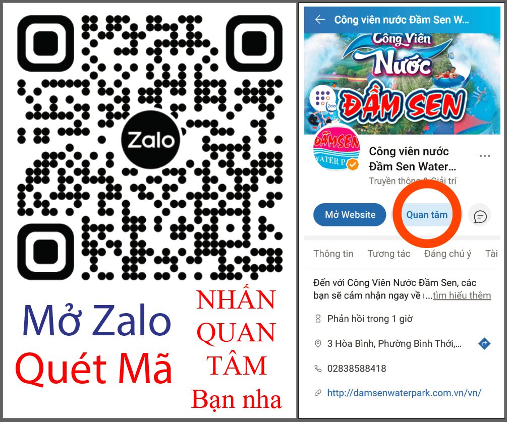 keu goi quan tam zalo oa cong vien nuoc dam sen